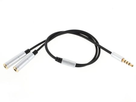 3.5mm Male to 2 Female Audio Extension Cord Earphone Audio Splitter Cable, Length: 30cm For Cheap