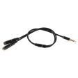 3.5mm Male to 2 Female Audio Extension Cord Earphone Audio Splitter Cable, Length: 30cm For Cheap