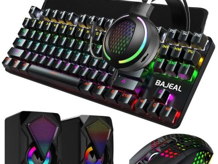 T500 5 in 1 RGB Gaming Keyboard Mouse Handset Speaker Kit with Mouse Pad Cheap