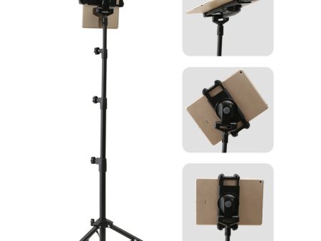 YX-LP018 Universal Mobile Phone Tablet Holder Floor Stand Metal 360Â° Rotating Retractable Tripod Bracket Fashion