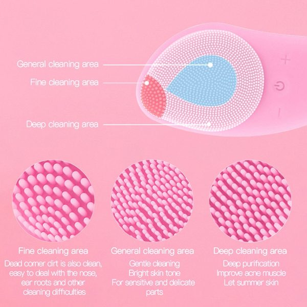 Facial Cleansing Brush Silicone Beauty Massager Electric 5 Speed Sonic Vibrating Scrubber for Deep Cleanser with IPX7 Waterproof Online Sale