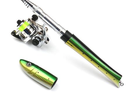 Fiberglass + Carbon Portable Pen Fishing Rod Mini Pocket Fishing Rod with Spinning Kit Supply