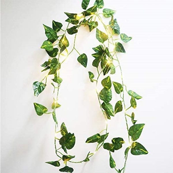 2m 20 LED String Light Artificial Ivy Garland Green Leaf Plant Vine Fairy Light Garden Yard Home Patio Decor Cheap