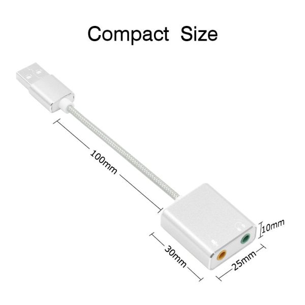 USB Audio Adapter External Stereo Sound Card with 3.5mm Headphone and Microphone Jack Hot on Sale