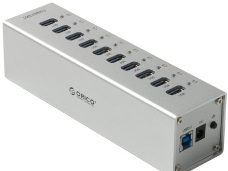 ORICO Aluminum Alloy 10-Port USB3.0 HUB with Power Adapter & Cable (A3H10) Supply