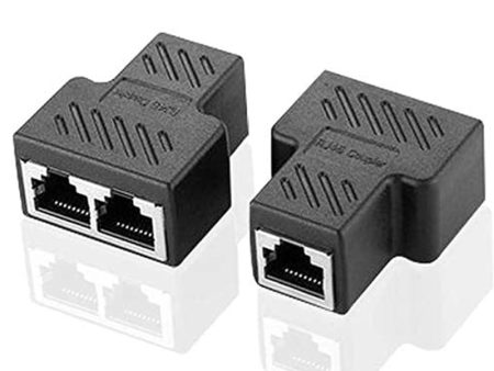 2PCS RJ45 Splitter Adapter 1 to 2 Dual Female 8P8C Extender Plug LAN Interface Ethernet Socket Connector Cheap