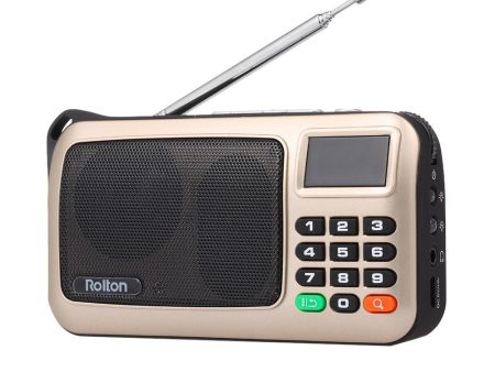 ROLTON W405 FM Digital Radio Portable USB Wired Computer Speaker HiFi Stereo Receiver Support TF Music Play Flashlight Discount