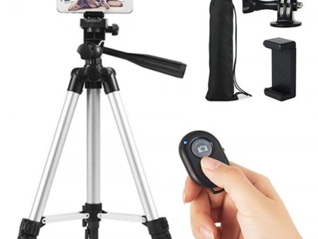 3120 Portable Aluminium Tripod 360-Degreed Horizontal Extendable Bracket Camera Phone Holder Stand with Bluetooth Remote Control Online now