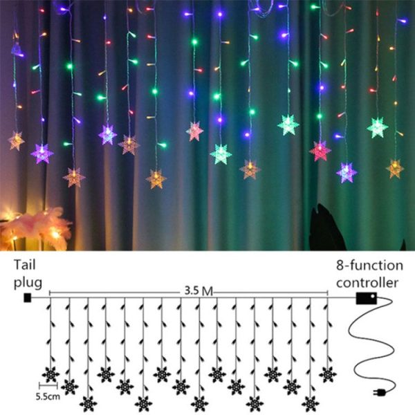 LED Christmas Light Snowflake String Light 8 Modes LED Fairy Night Light Perfect for Christmas Wedding Party Online