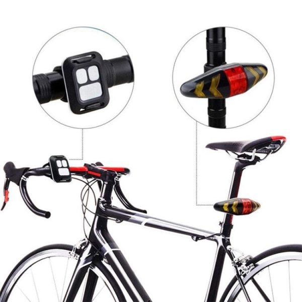 Safety Warning Bike Tail Lights USB Rechargeable LED Mini Bicycle Rear Turn Signal Lights with Remote Control on Sale