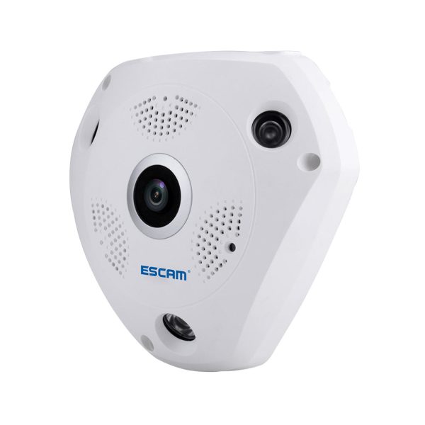 ESCAM Shark QP180 960P WiFi IP Camera 1.44mm Fisheye Lens Support VR APP Online Hot Sale