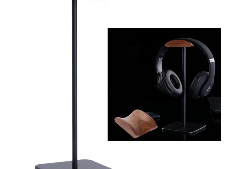 JD061 Headphone Stand Aluminum Holder Wood Top Headphone Stand Hanger Sale